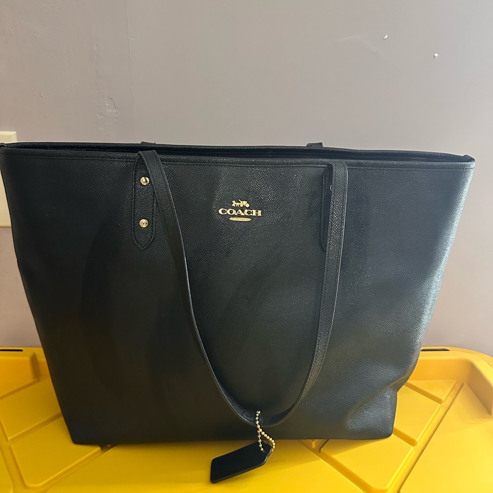 Coach Black Leather Tote